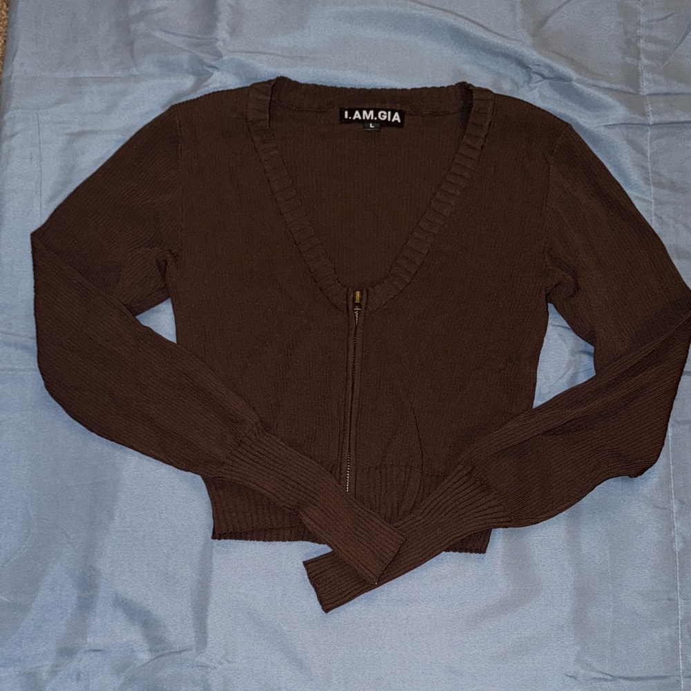 I.AM.GIA Deep Brown V-Neck Sweater